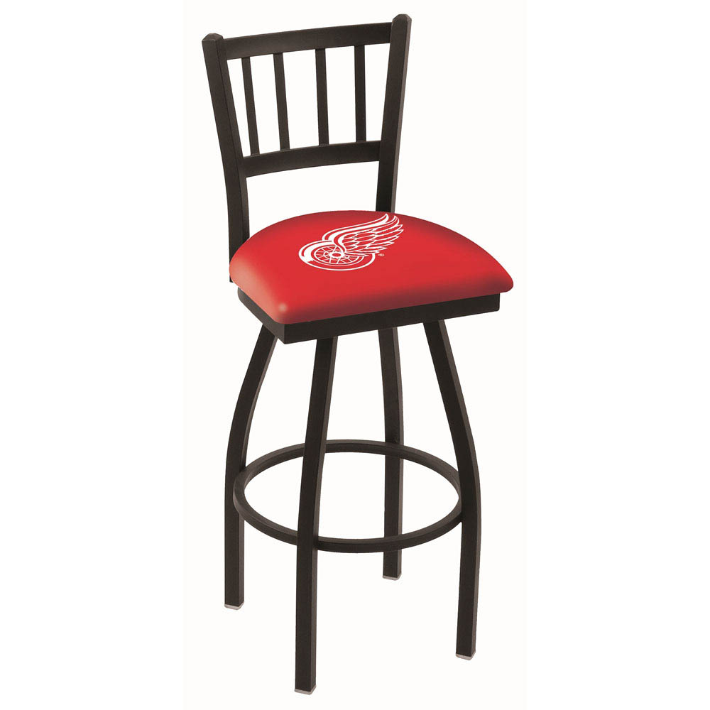 inch Black Detroit Red Wings Jailhouse Back Swivel Bar Stool