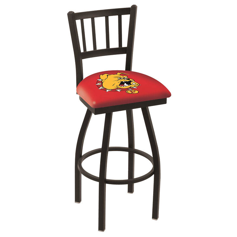 inch Black Ferris State Jailhouse Back Swivel Bar Stool