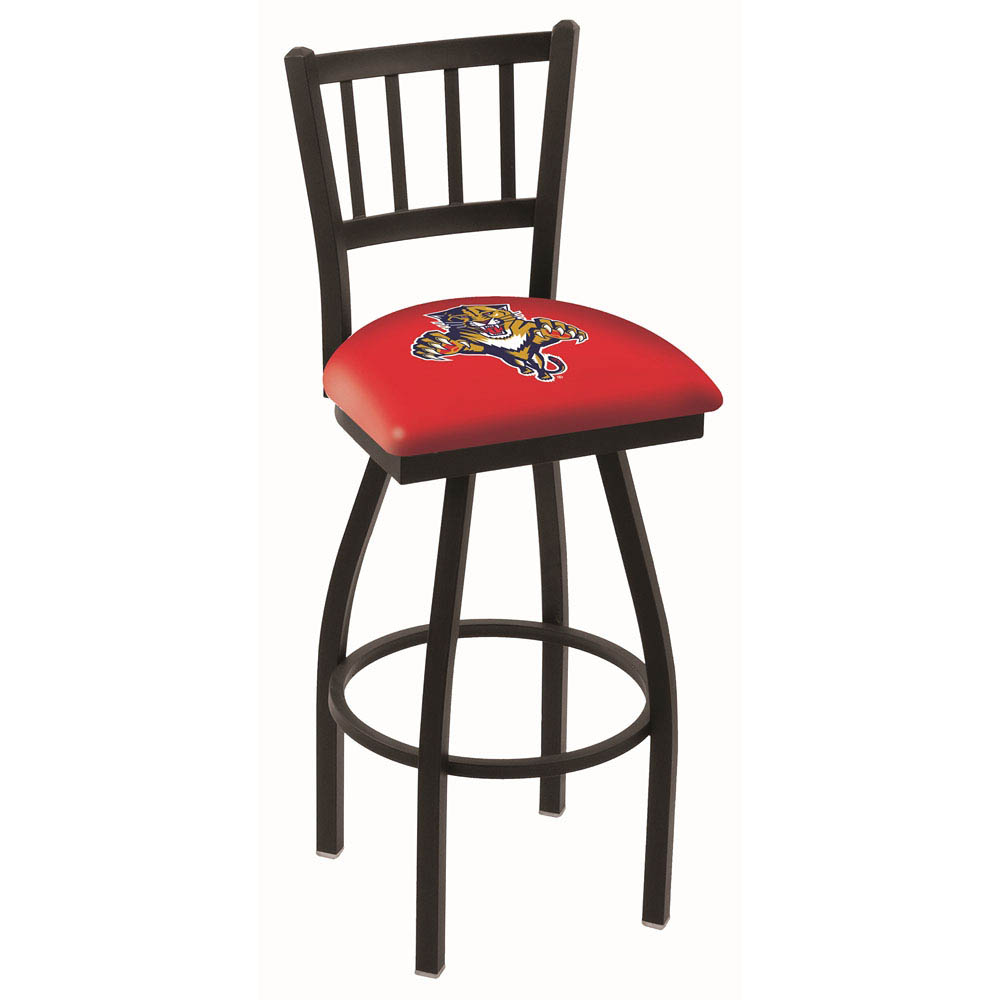 30 inch Black Florida Panthers Jailhouse Back Swivel Counter Stool