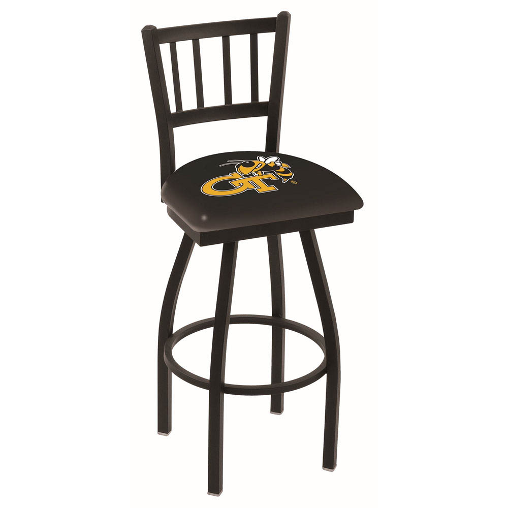 inch Black Georgia Tech Jailhouse Back Swivel Bar Stool