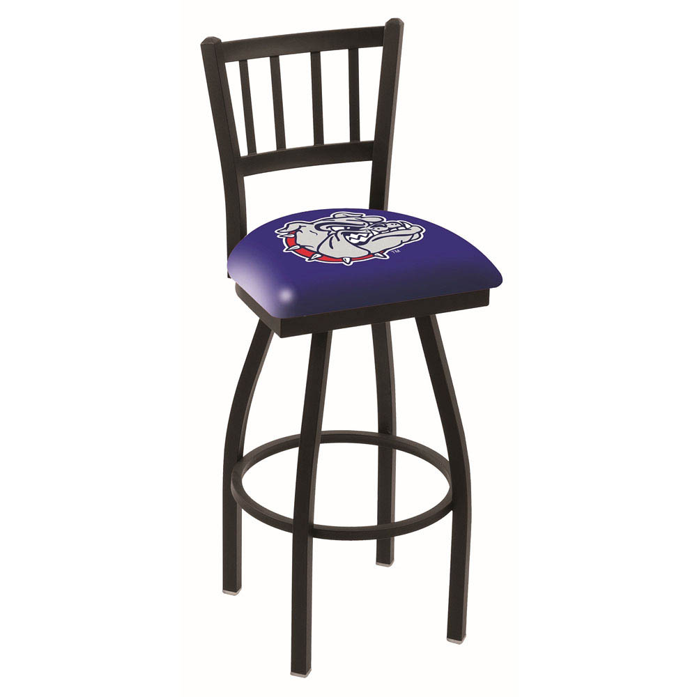 inch Black Gonzaga Jailhouse Back Swivel Bar Stool