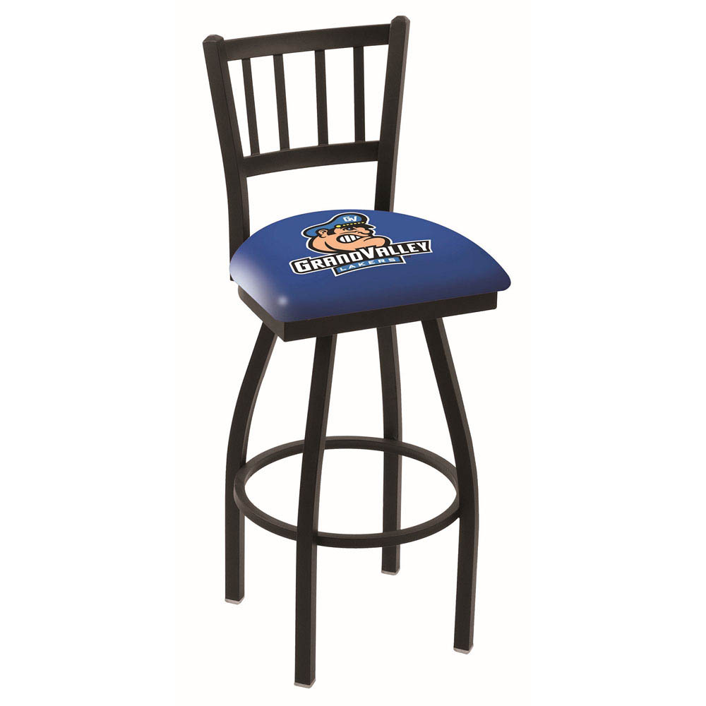 inch Black Grand Valley State Jailhouse Back Swivel Bar Stool