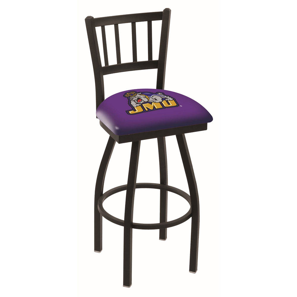 inch Black James Madison Jailhouse Back Swivel Bar Stool