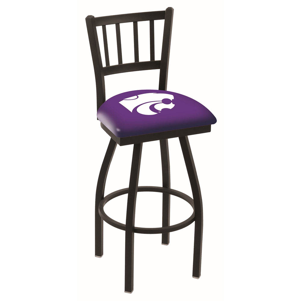 inch Black Kansas State Jailhouse Back Swivel Bar Stool
