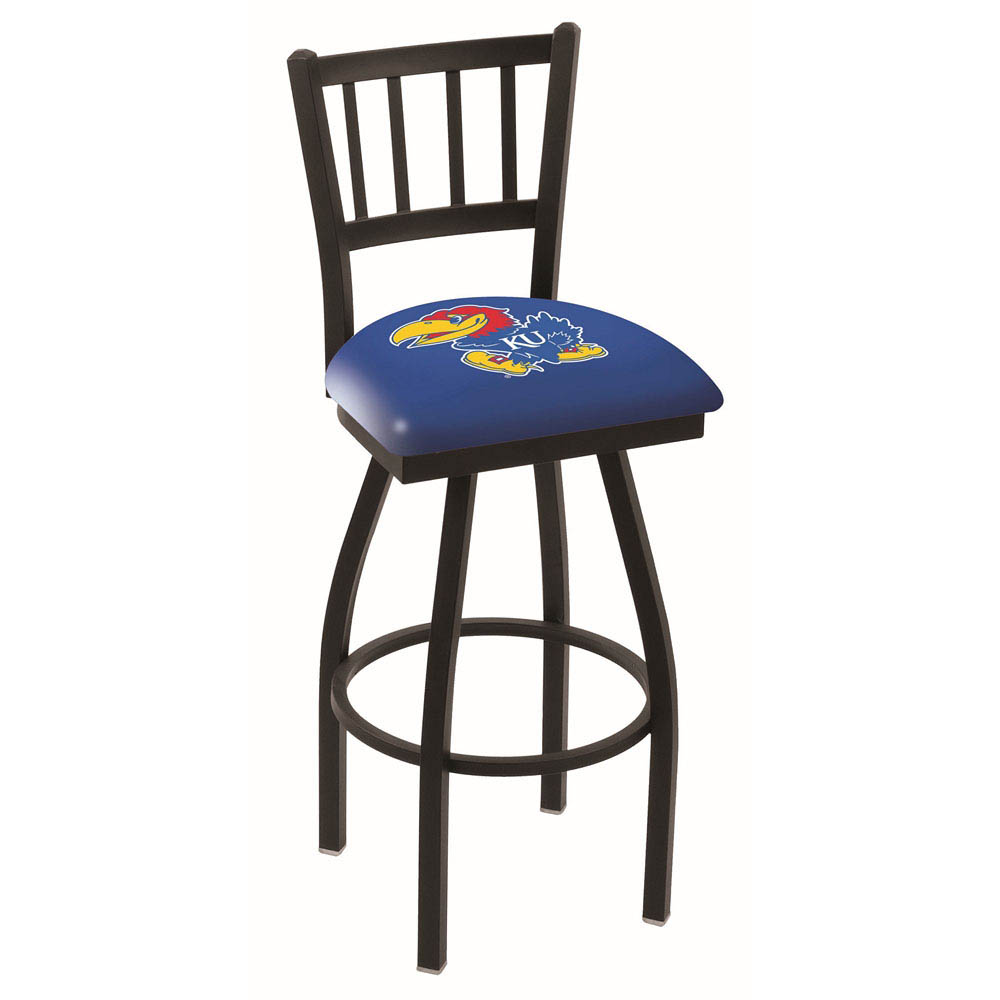 inch Black Kansas Jailhouse Back Swivel Bar Stool