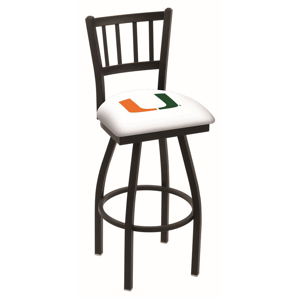 inch Black Miami Jailhouse Back Swivel Bar Stool