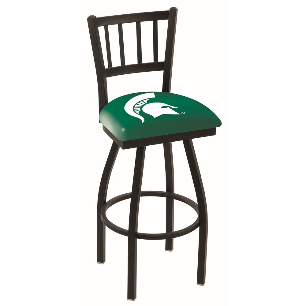 inch Black Michigan State Jailhouse Back Swivel Bar Stool