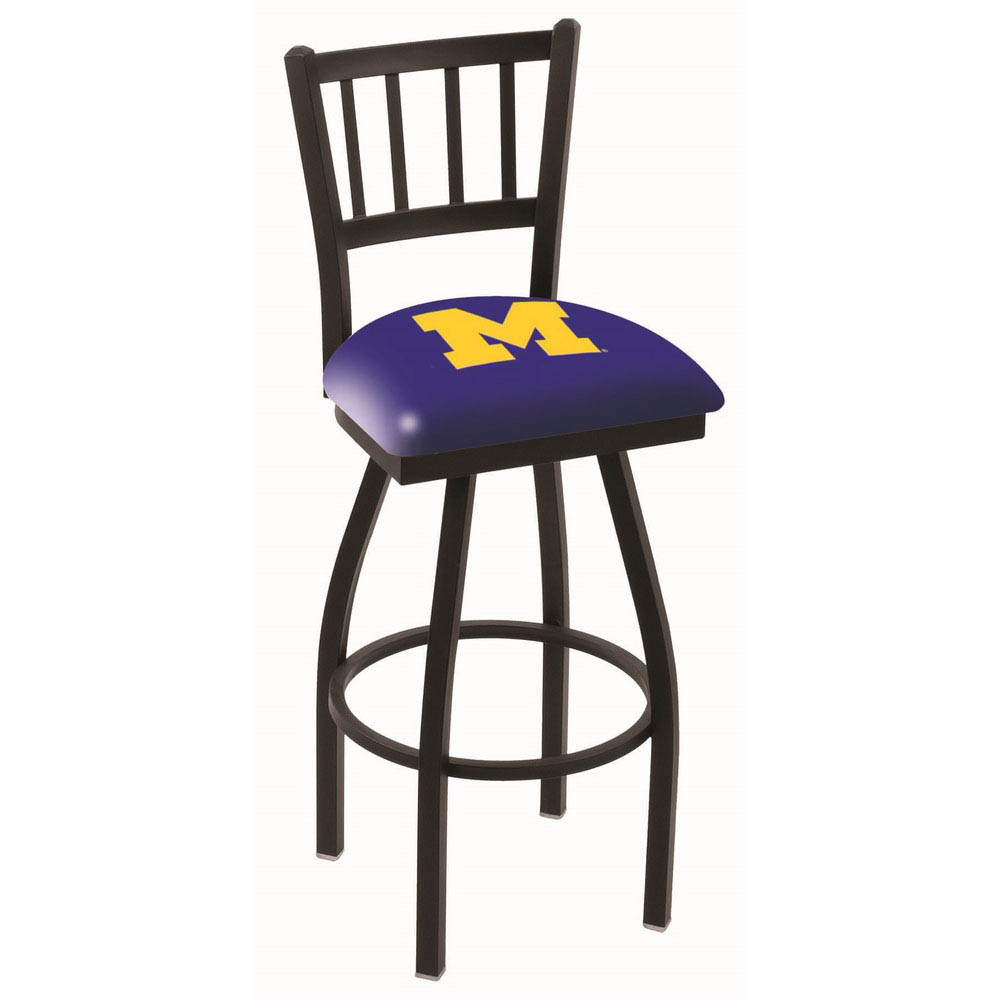 25 inch Black Michigan Jailhouse Back Swivel Bar Stool