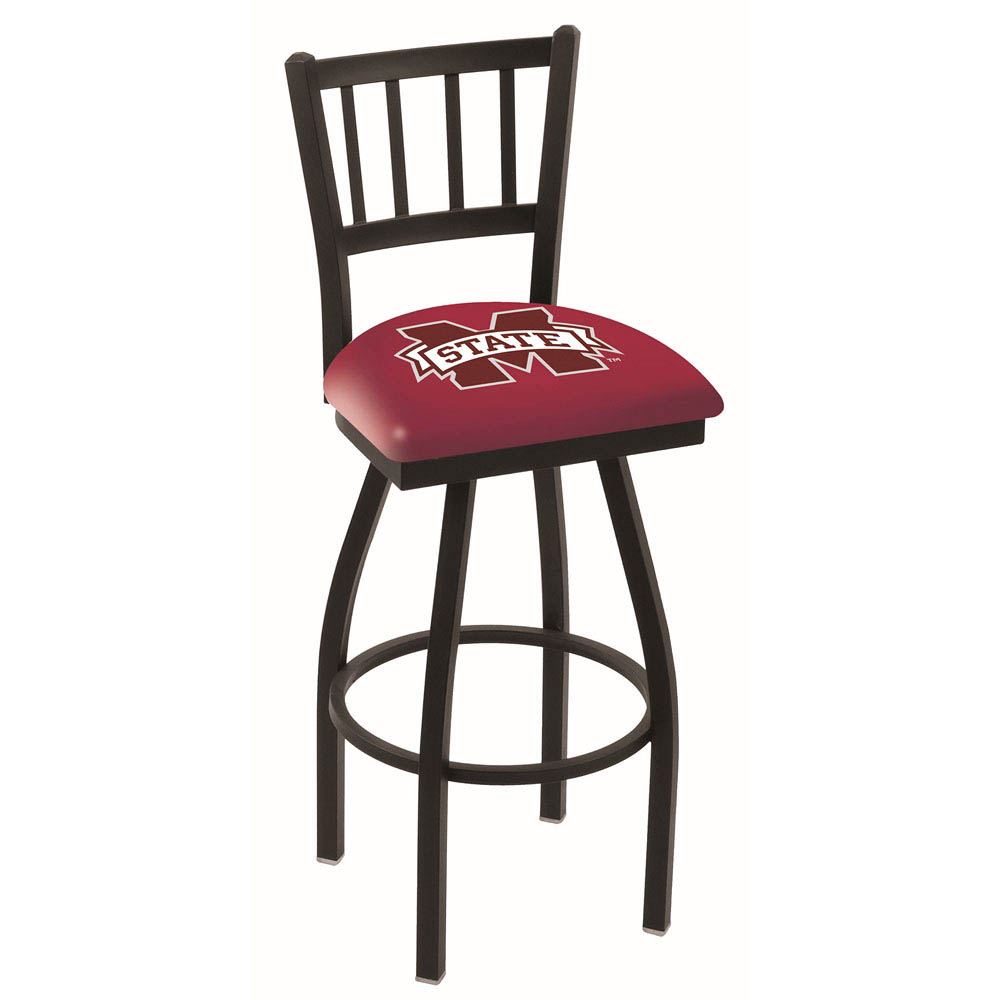 inch Black Mississippi State Jailhouse Back Swivel Bar Stool