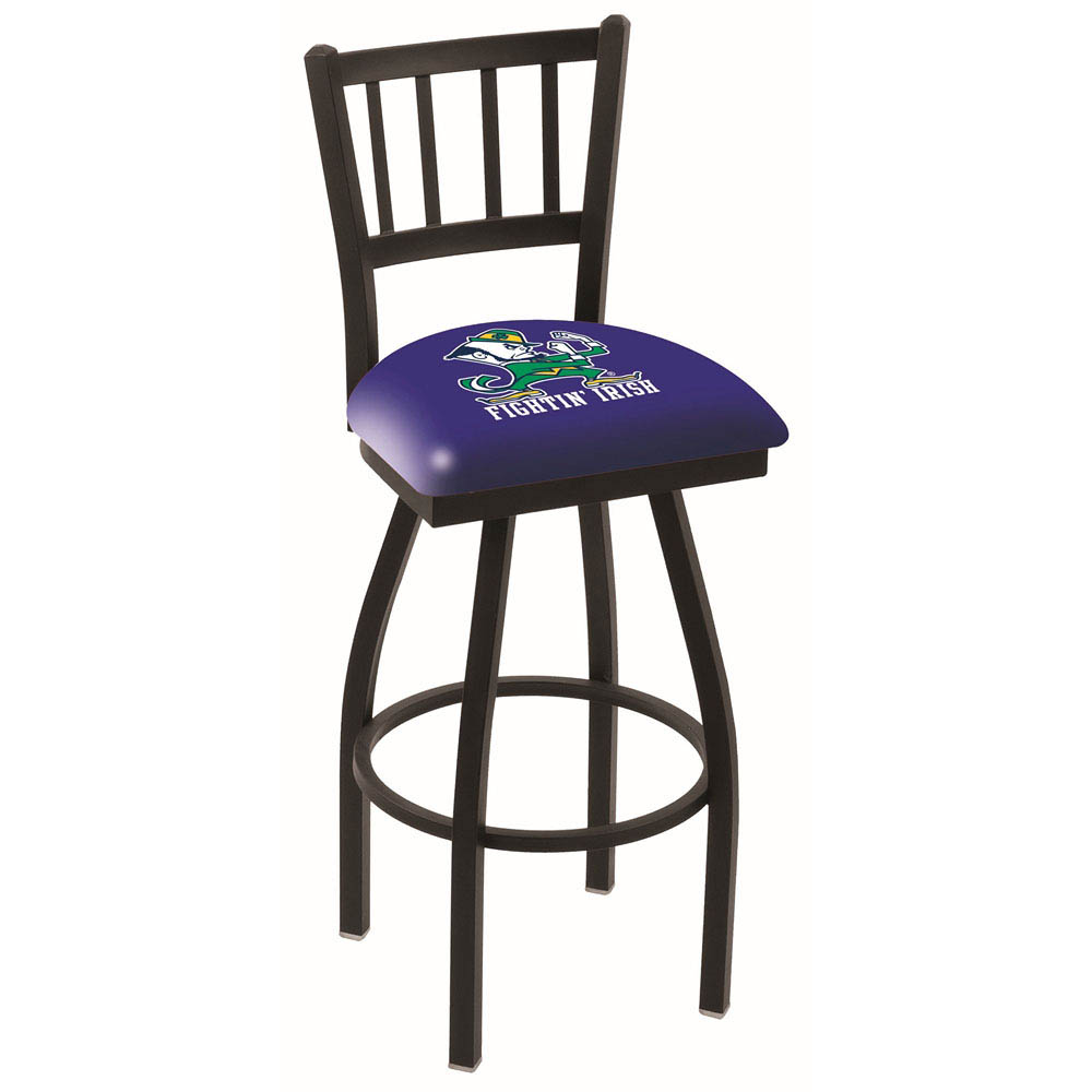 inch Black Notre Dame Leprechaun Jailhouse Back Swivel Bar Stool