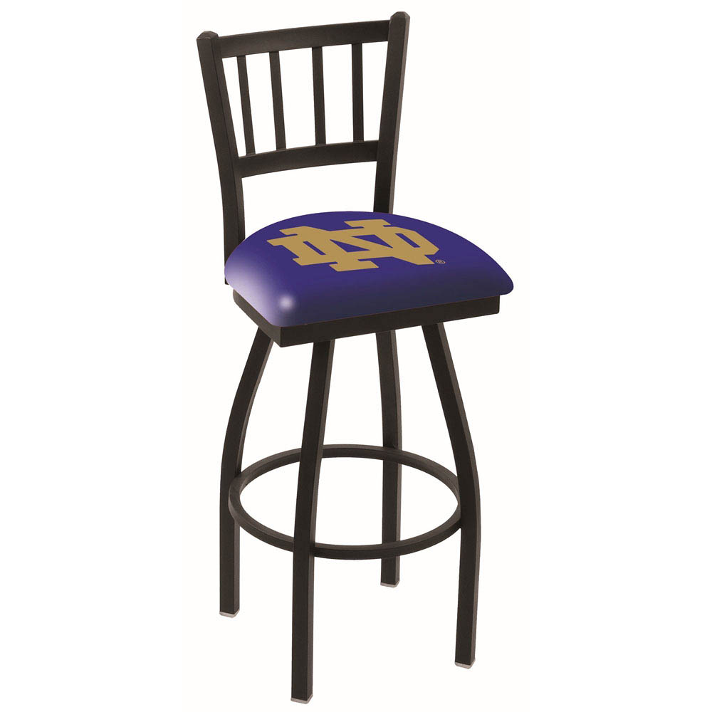 inch Black Notre Dame Jailhouse Back Swivel Bar Stool