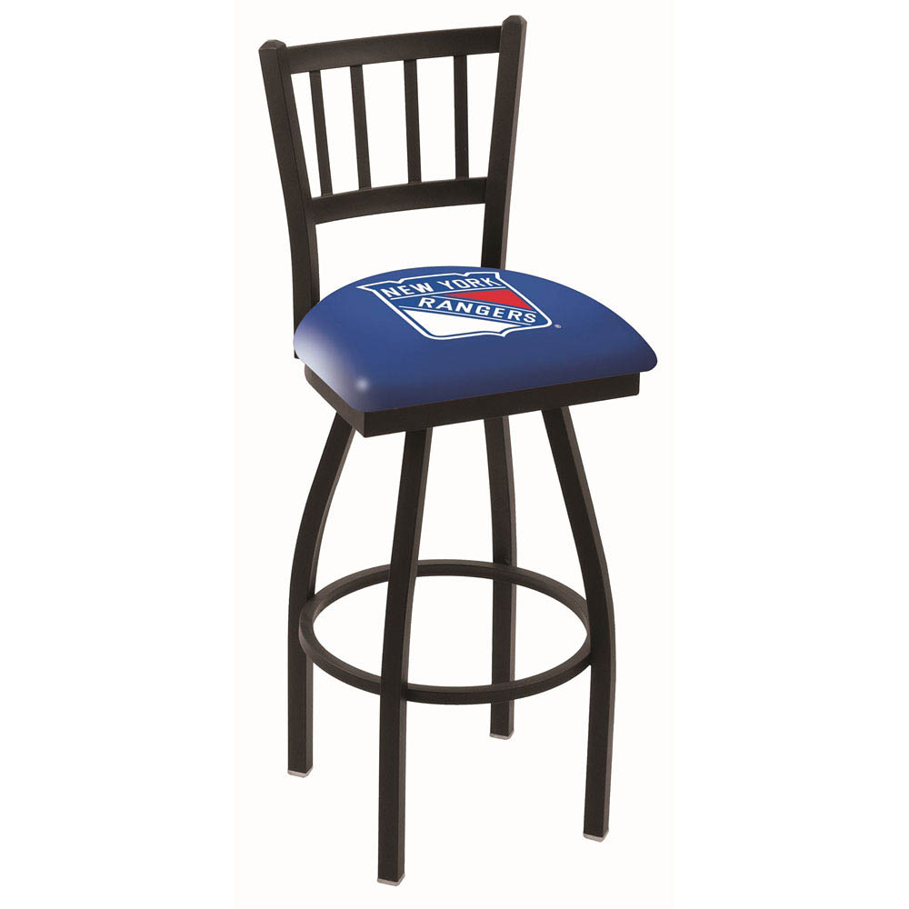 inch Black New York Rangers Jailhouse Back Swivel Bar Stool