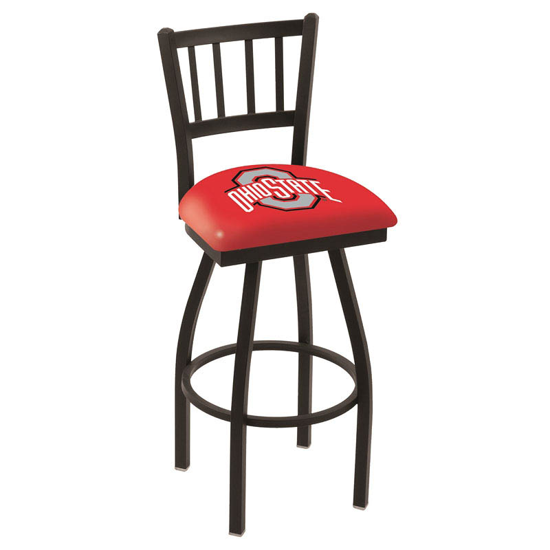 inch Black Ohio State Jailhouse Back Swivel Bar Stool