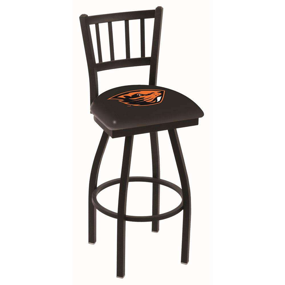inch Black Oregon State Jailhouse Back Swivel Bar Stool
