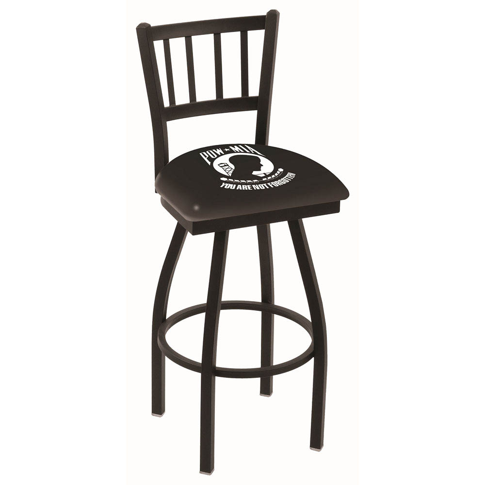 inch Black POW/MIA Jailhouse Back Swivel Bar Stool