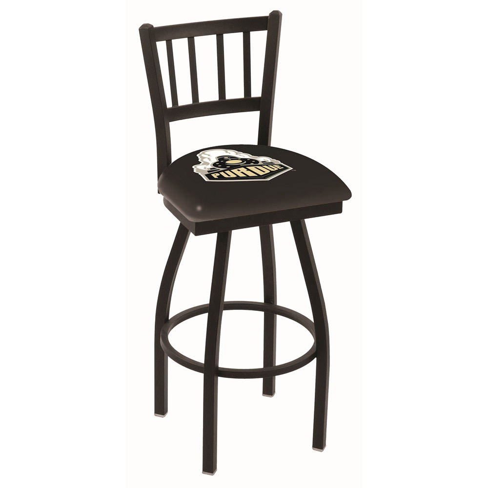 inch Black Purdue Jailhouse Back Swivel Bar Stool