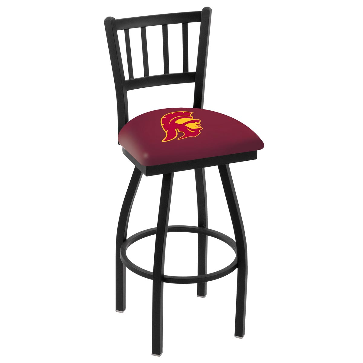 inch Black USC Trojans Jailhouse Back Swivel Bar Stool