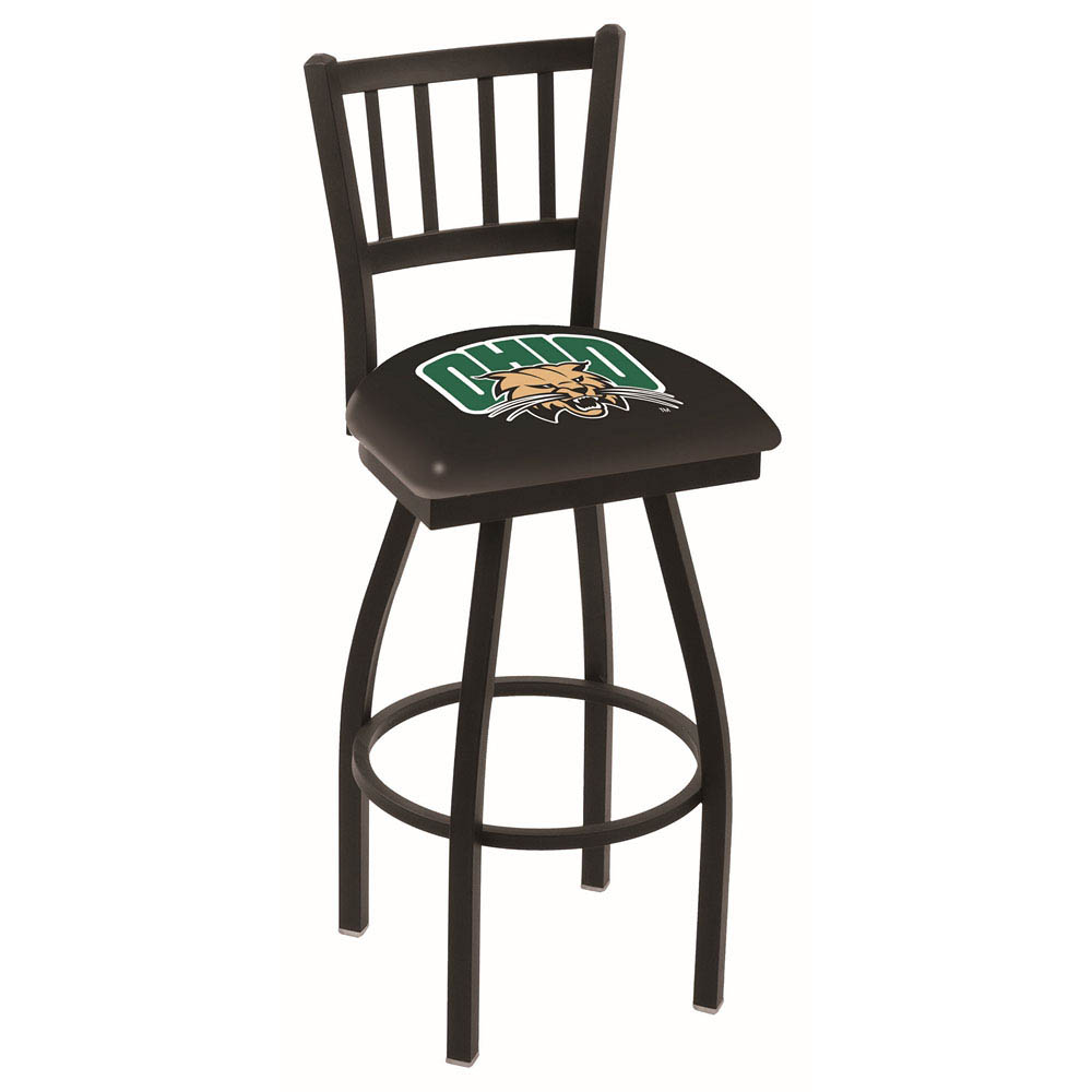 inch Black Ohio University Jailhouse Back Swivel Bar Stool