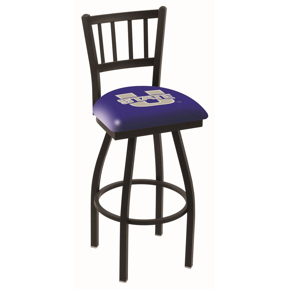 inch Black Utah State Jailhouse Back Swivel Bar Stool