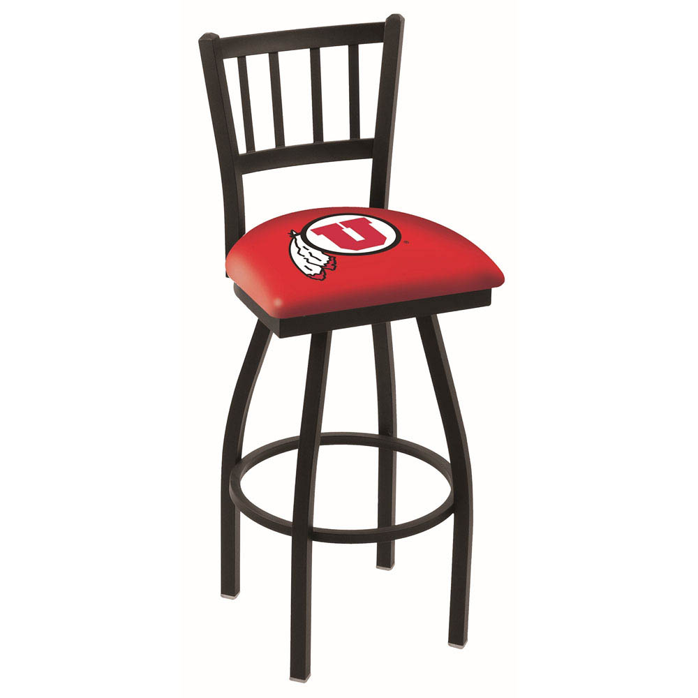 inch Black Utah Jailhouse Back Swivel Bar Stool
