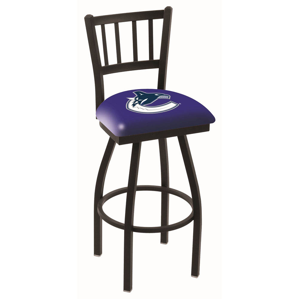 inch Black Vancouver Canucks Jailhouse Back Swivel Bar Stool