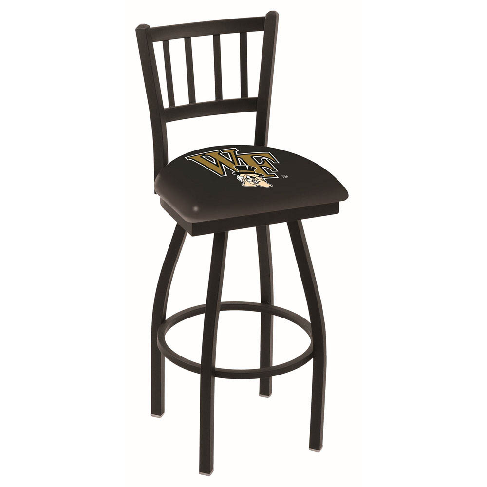 inch Black Wake Forest Jailhouse Back Swivel Bar Stool