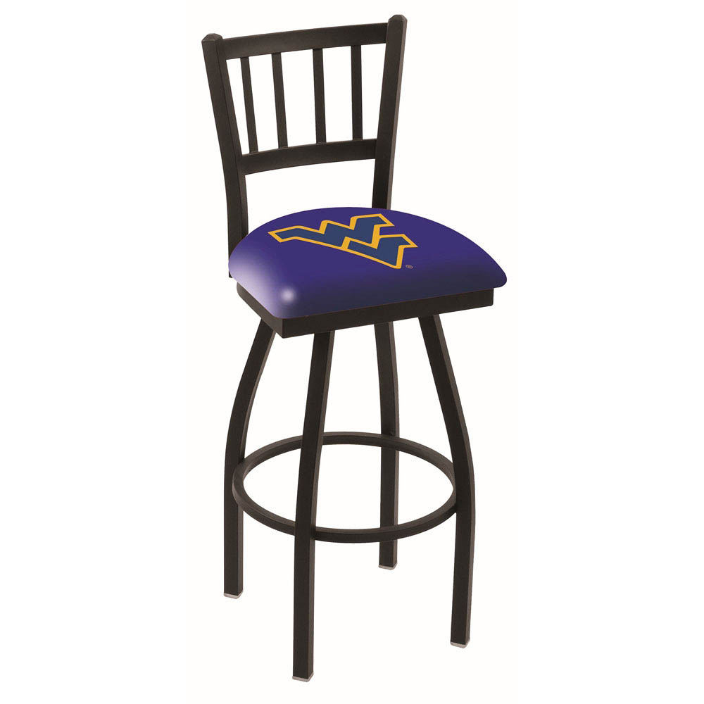 inch Black West Virginia Jailhouse Back Swivel Bar Stool