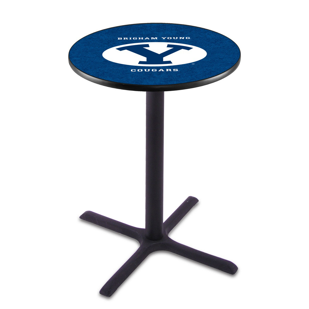 Brigham Young Black Wrinkle Pub Table