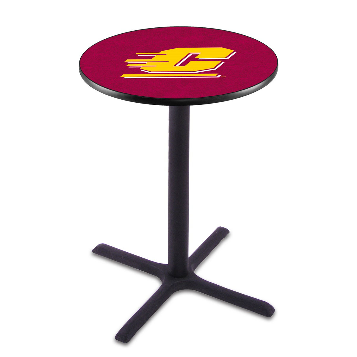 Central Michigan Black Wrinkle Pub Table