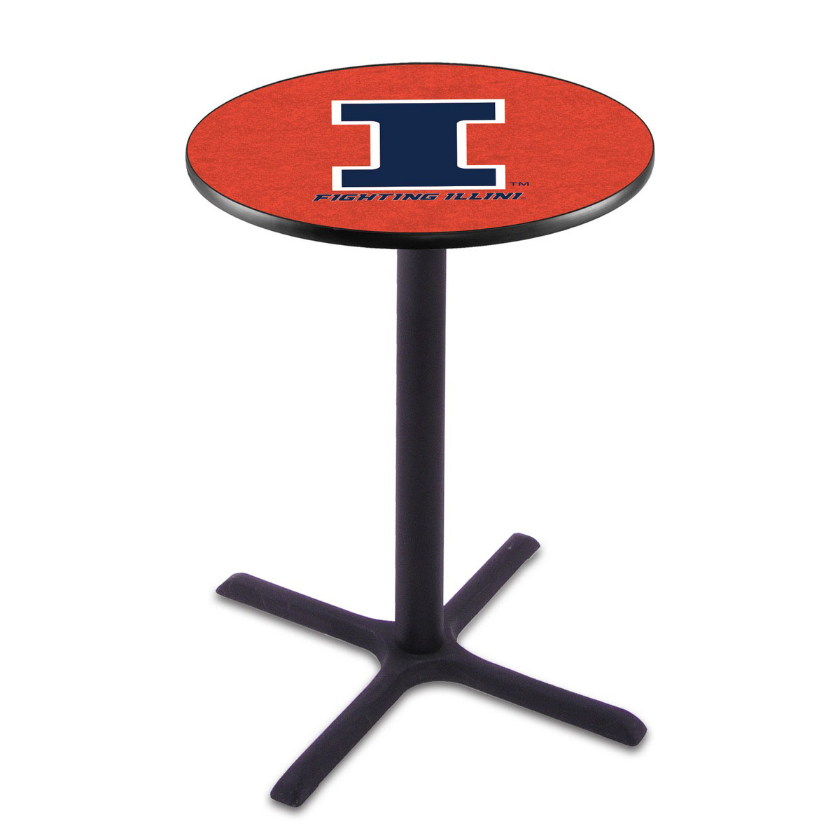 Illinois Black Wrinkle Pub Table