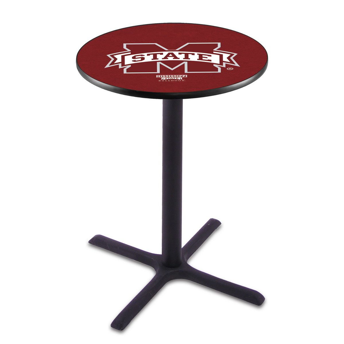 Mississippi State Black Wrinkle Pub Table