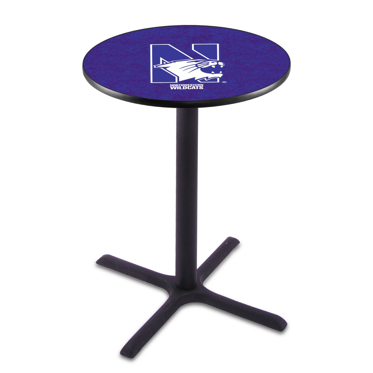 Northwestern Black Wrinkle Pub Table