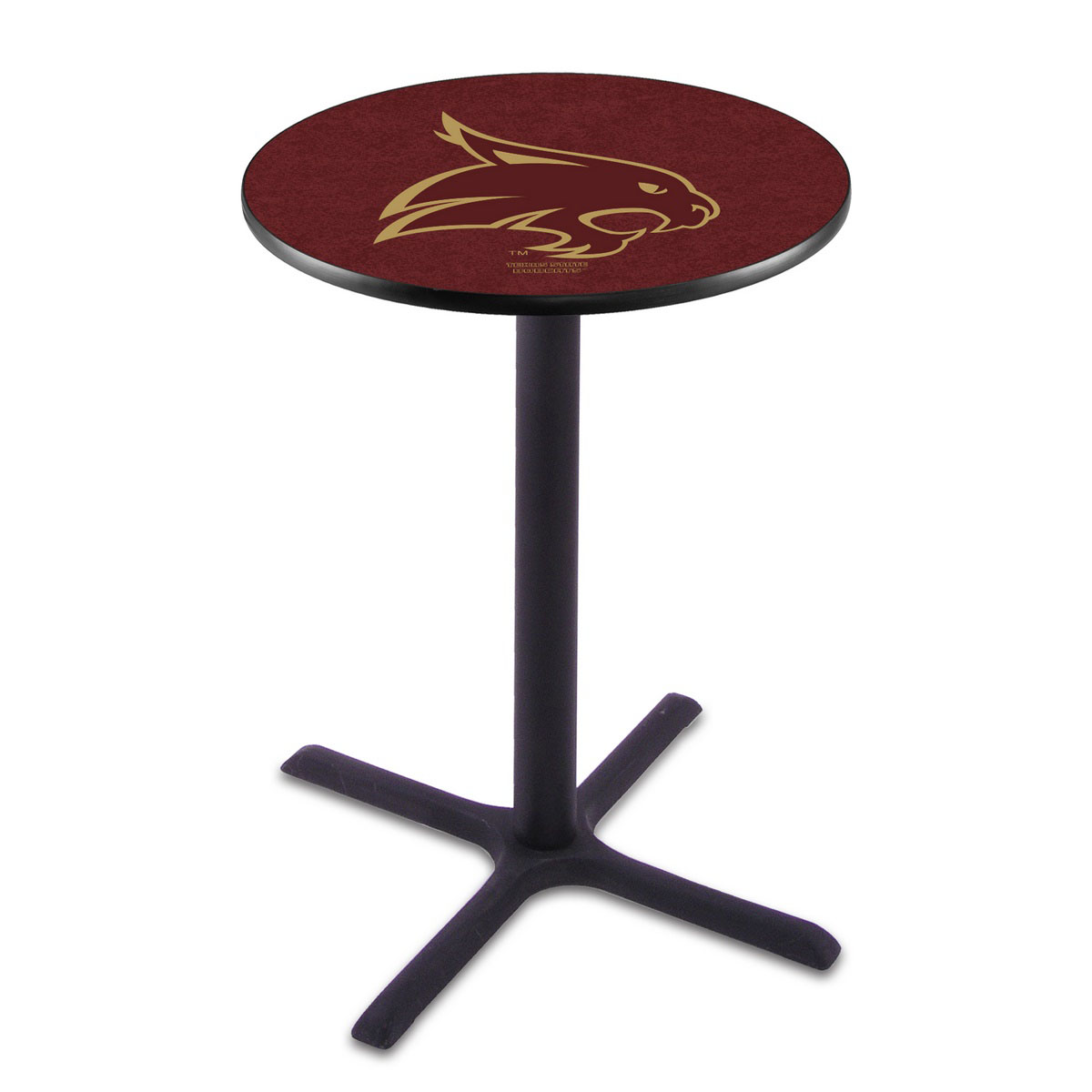 Texas State Black Wrinkle Pub Table