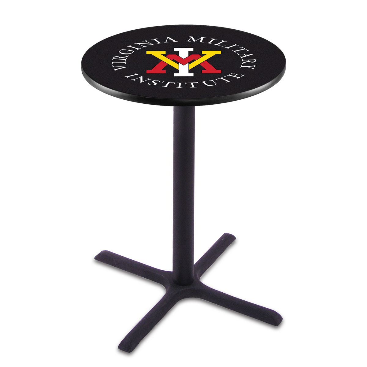 Virginia Military Institute Black Wrinkle Pub Table