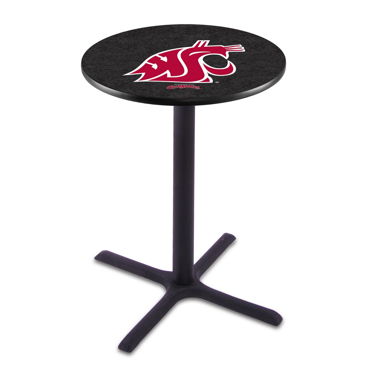 Washington State Black Wrinkle Pub Table