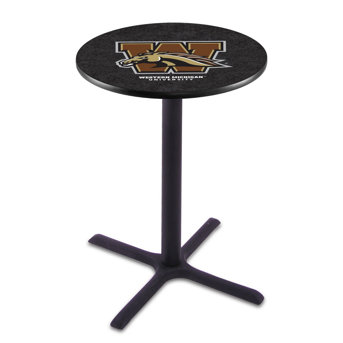 Western Michigan Black Wrinkle Pub Table