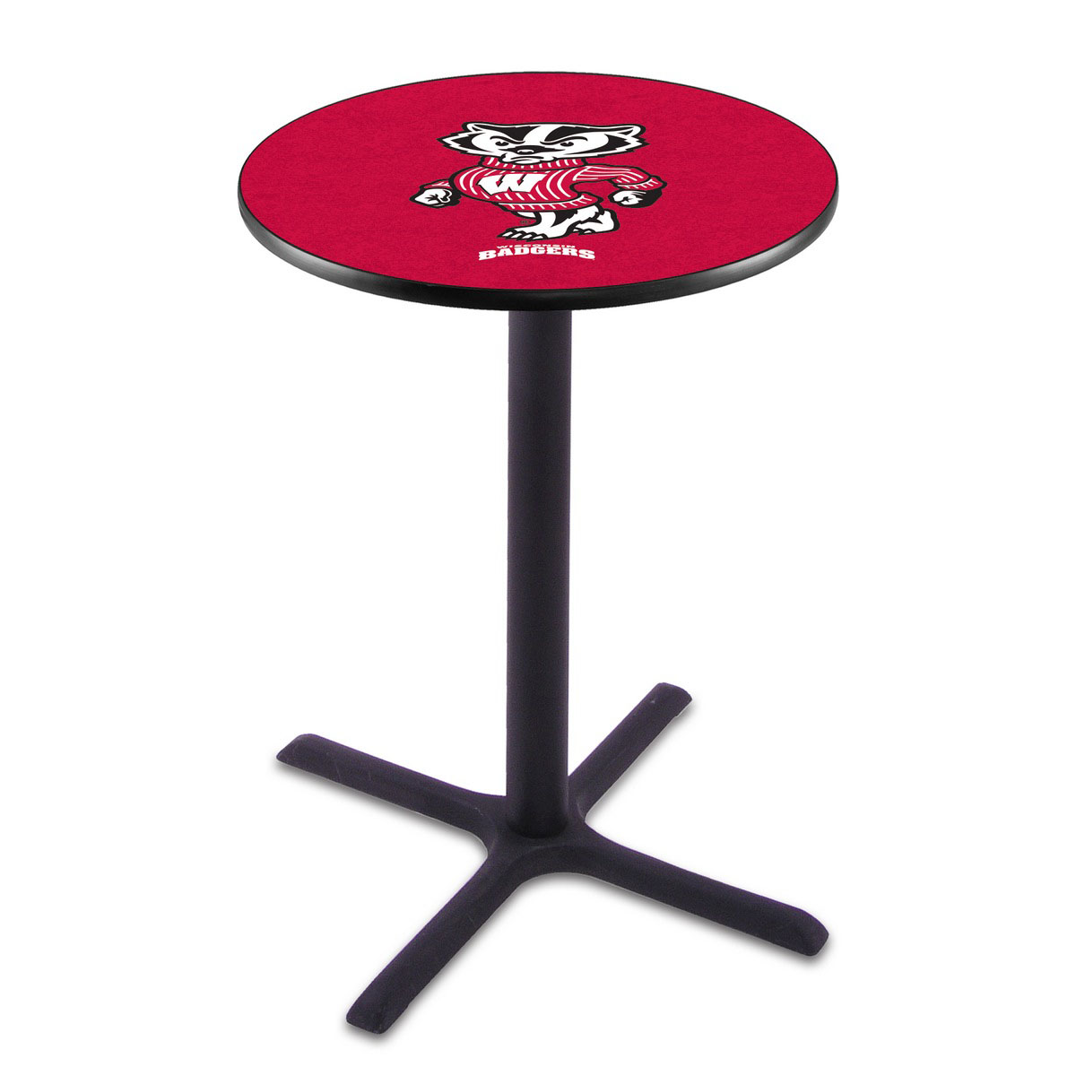 Wisconsin Badger Black Wrinkle Pub Table