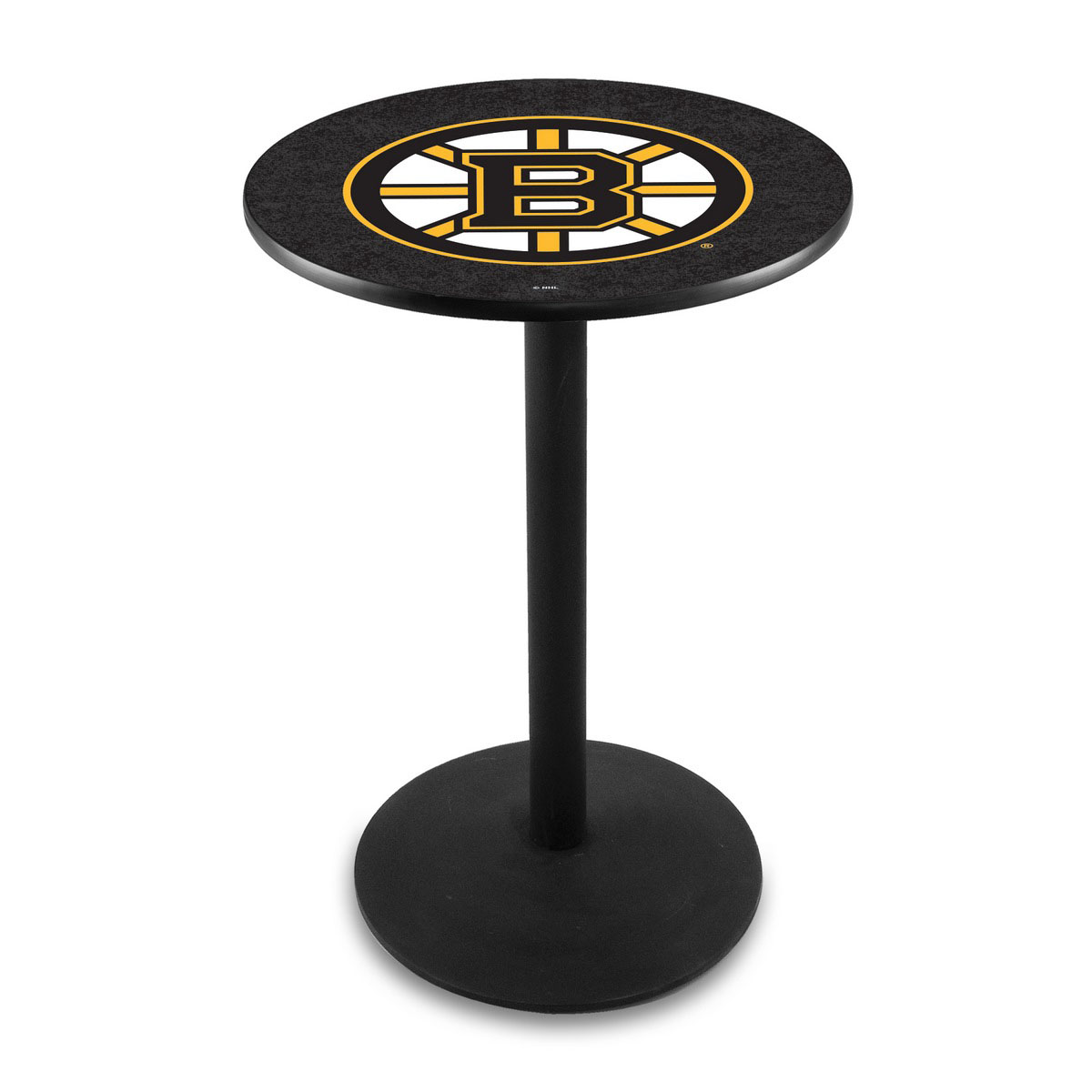 Boston Bruins Logo Pub Bar Table with Round Stand