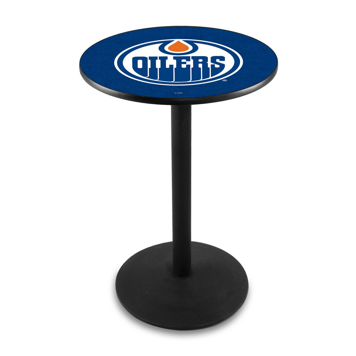 Edmonton Oilers Logo Pub Bar Table with Round Stand
