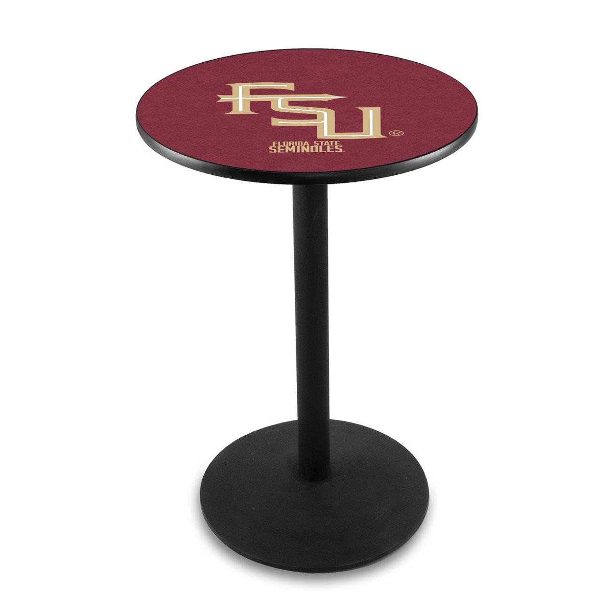 Florida State (Script) Logo Pub Bar Table with Round Stand
