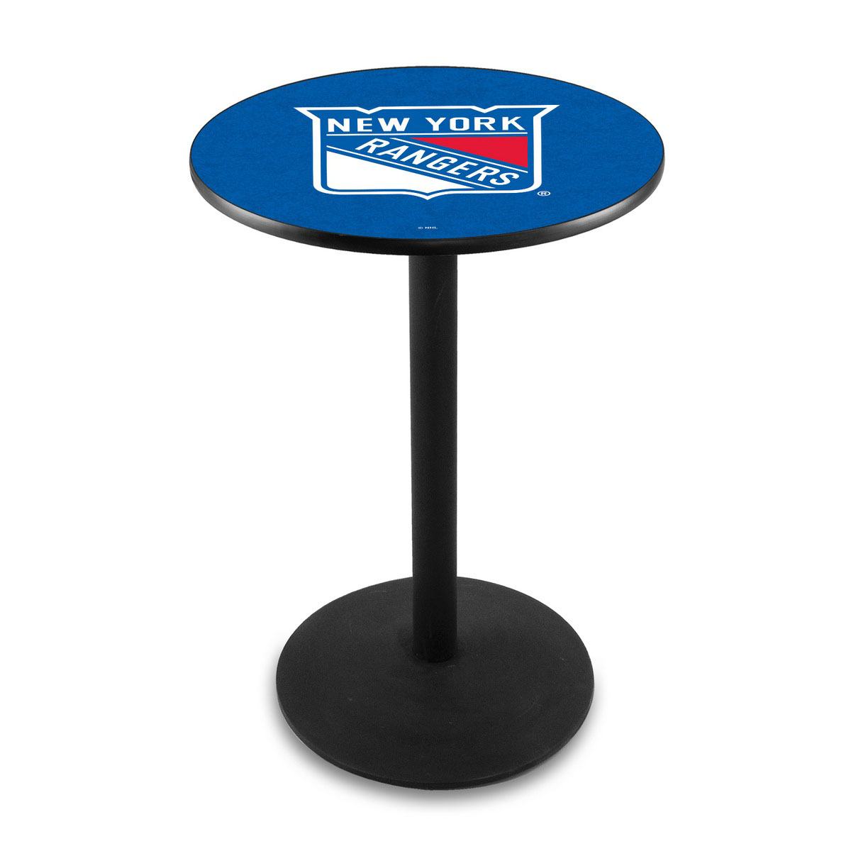 New York Rangers Logo Pub Bar Table with Round Stand