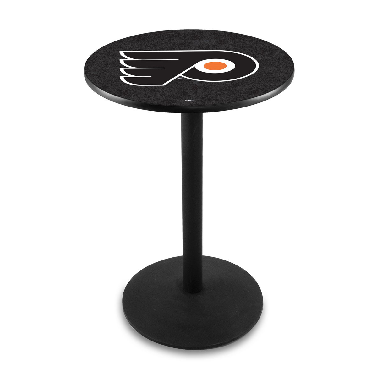 Philadelphia Flyers (Black Background) Logo Pub Bar Table with Round Stand