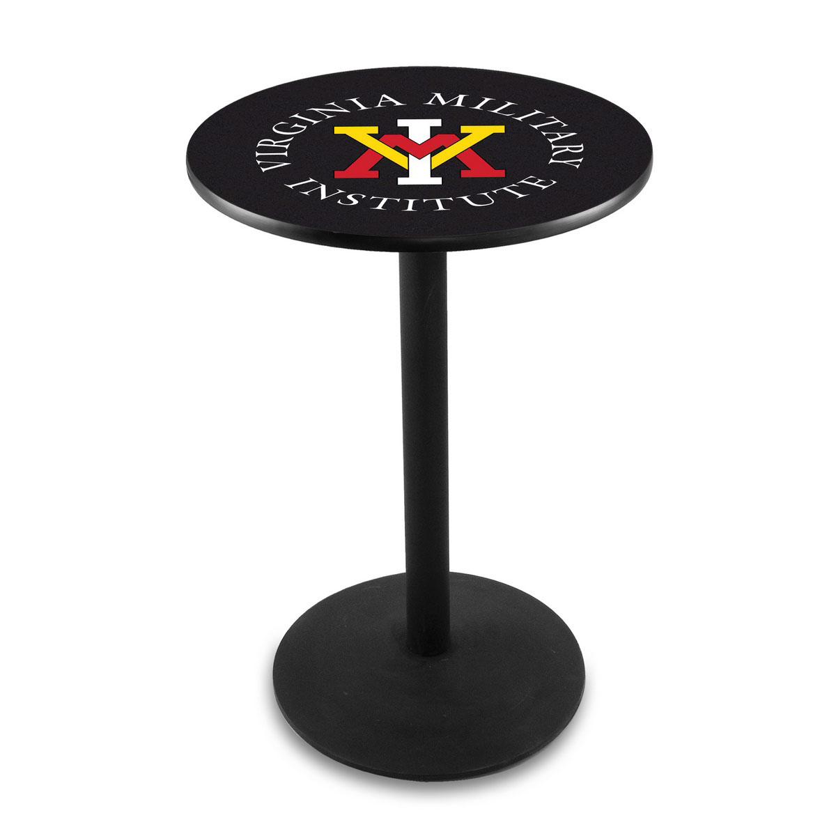 Virginia Military Institute Logo Pub Bar Table with Round Stand