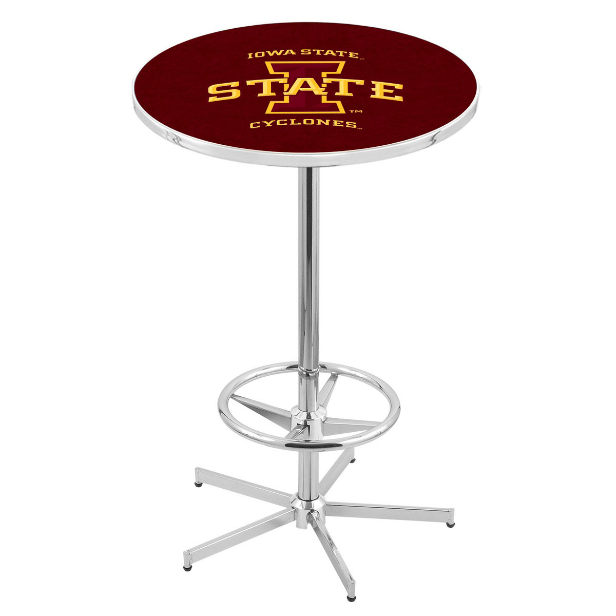 inch Chrome Iowa State Pub Table