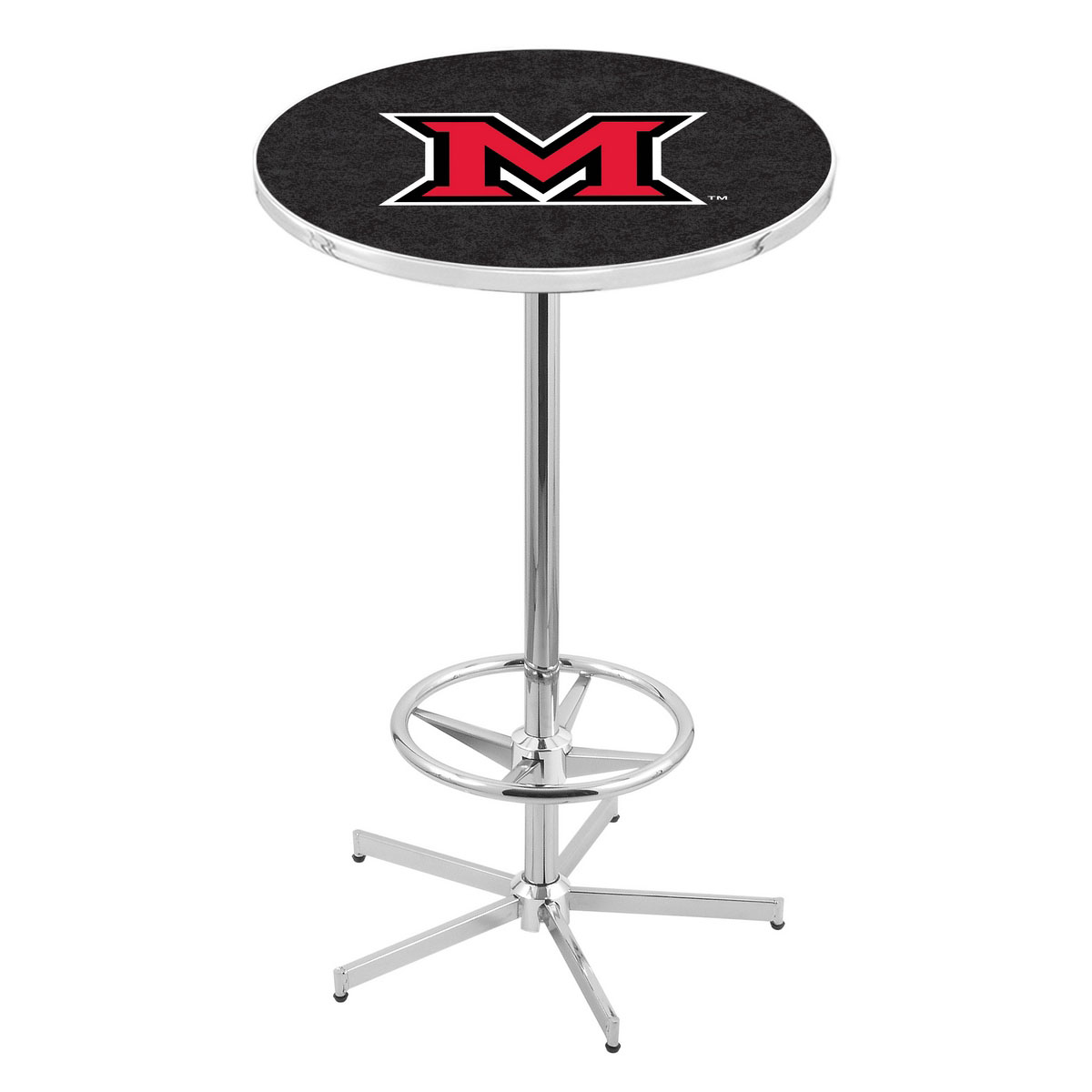 inch Chrome Miami of Ohio Pub Table