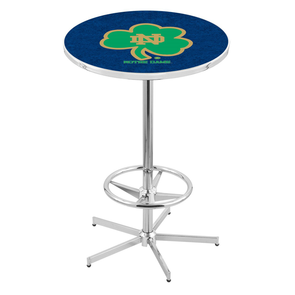 inch Chrome Notre Dame Shamrock Pub Table