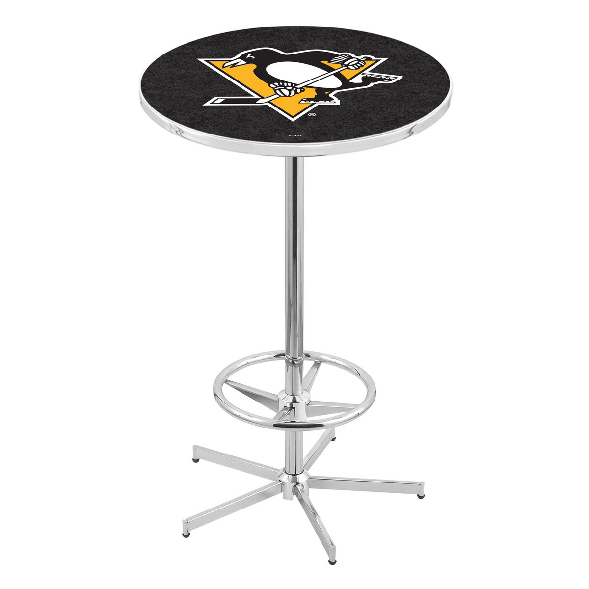 inch Chrome Pittsburgh Penguins Pub Table