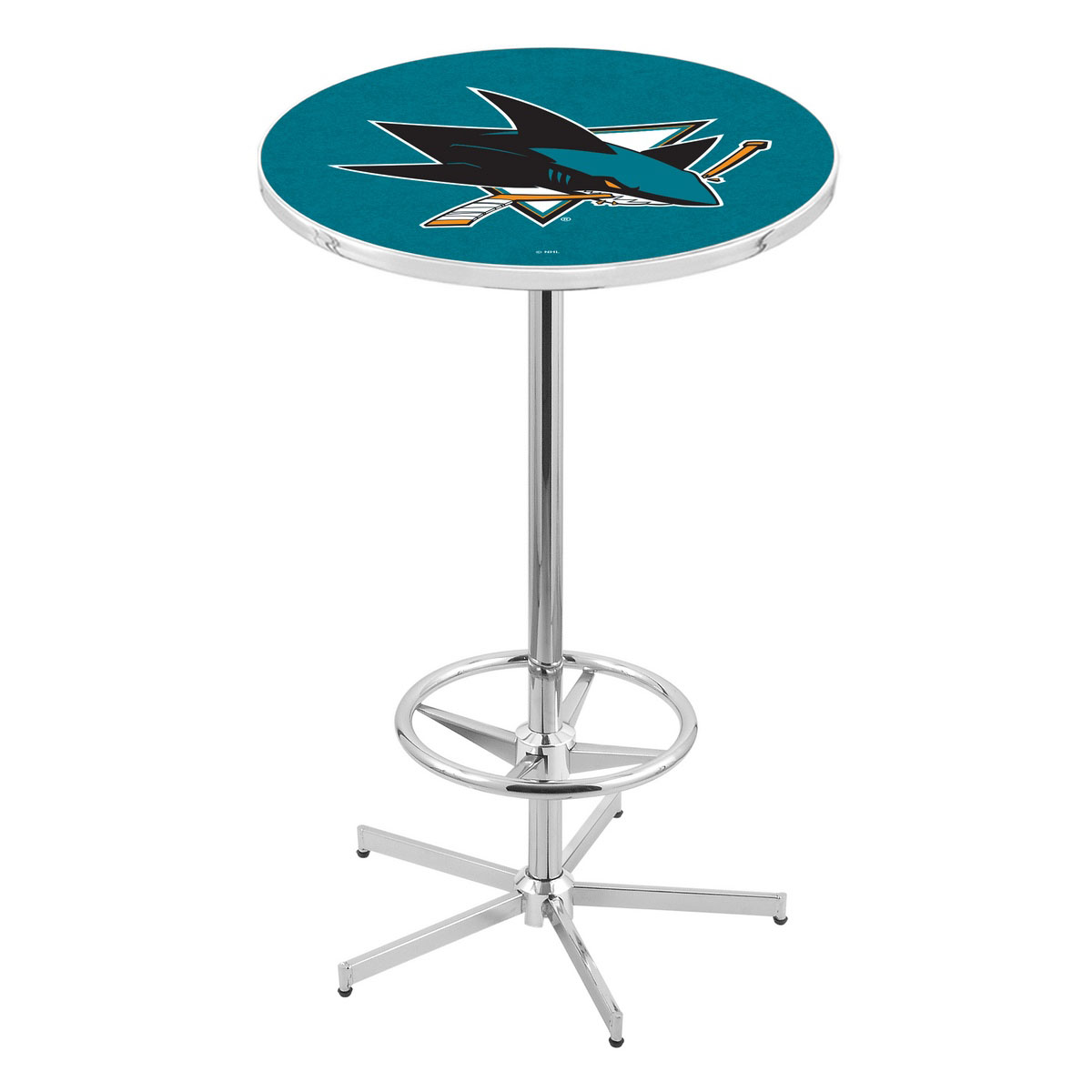 inch Chrome San Jose Sharks Pub Table