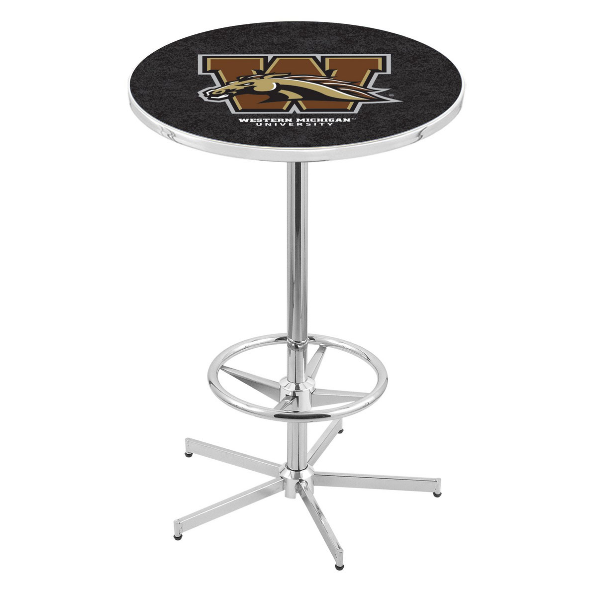 inch Chrome Western Michigan Pub Table