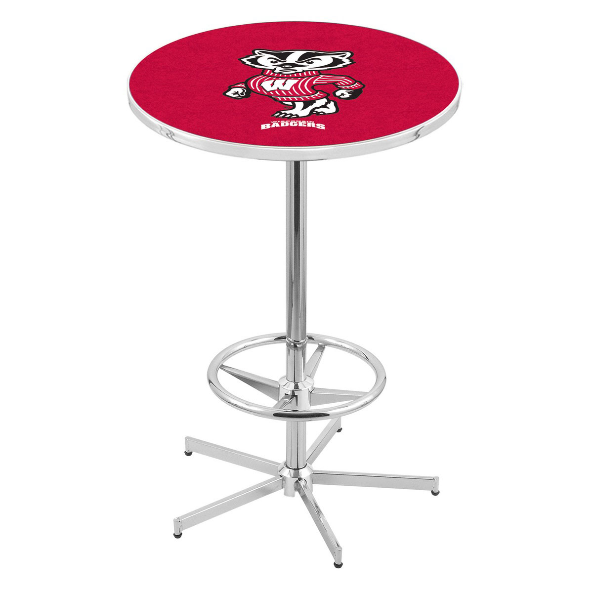 inch Chrome Wisconsin Badger Pub Table